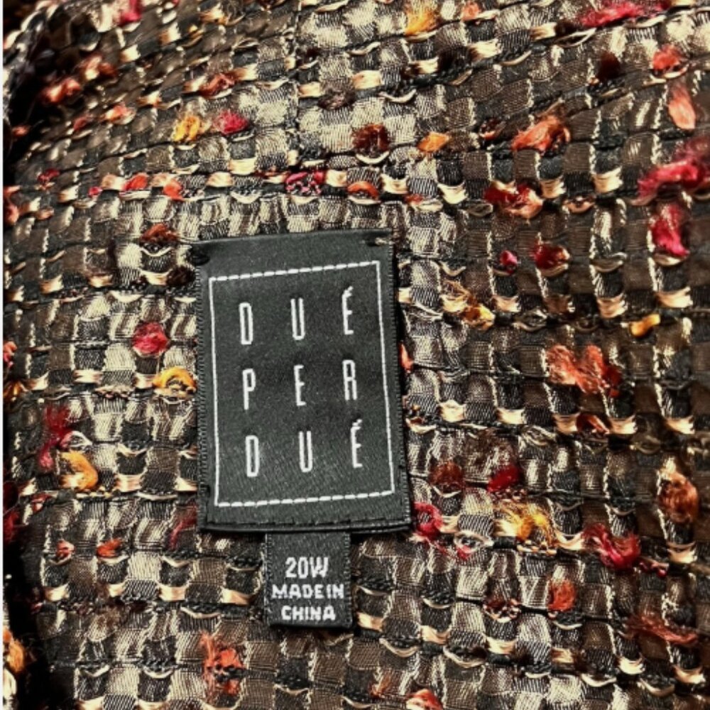 DUE PER DUE Size 29W. NWT Fuzzy Shiny Textured Open Front Lined Jacket. WTC - Picture 4 of 5